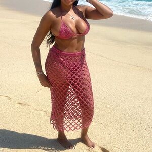 Sexy shimmer Cult Gaia beach two piece skirt and bikini top